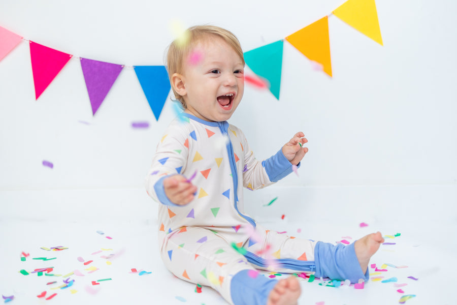 Confetti Long Sleeve Bamboo Zipper Romper