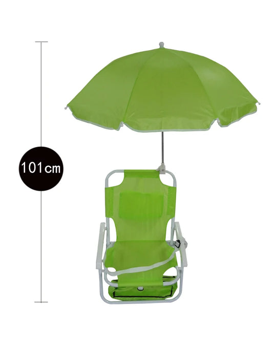 Portable Folding Kids Beach Chair with Umbrella Tent – Green