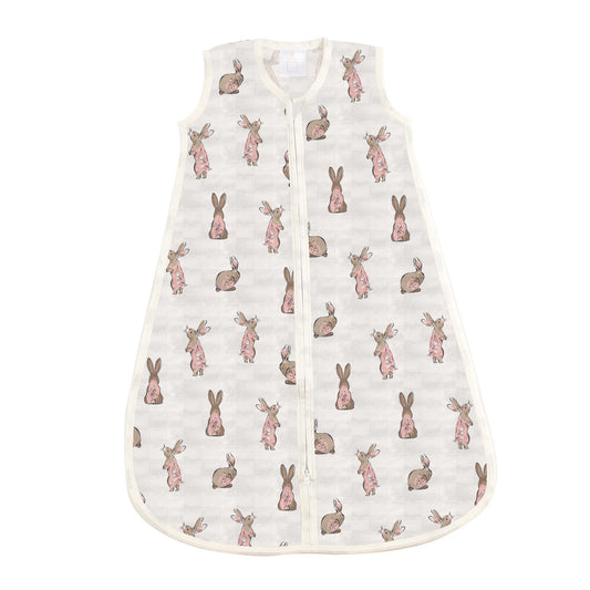 Powder Pink Bunnies Bamboo Sleep Sack-for Babies (0–18 Months)